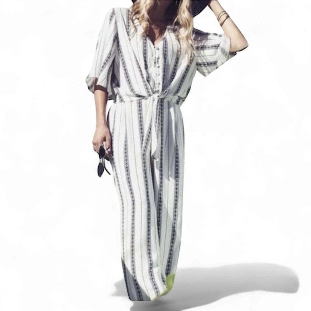 Fifteen Twenty Black and White Striped Top and Pants